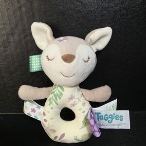 Mary Meyer Taggies Flora Fawn Plush Deer Baby Rattle Signature Collection 6"